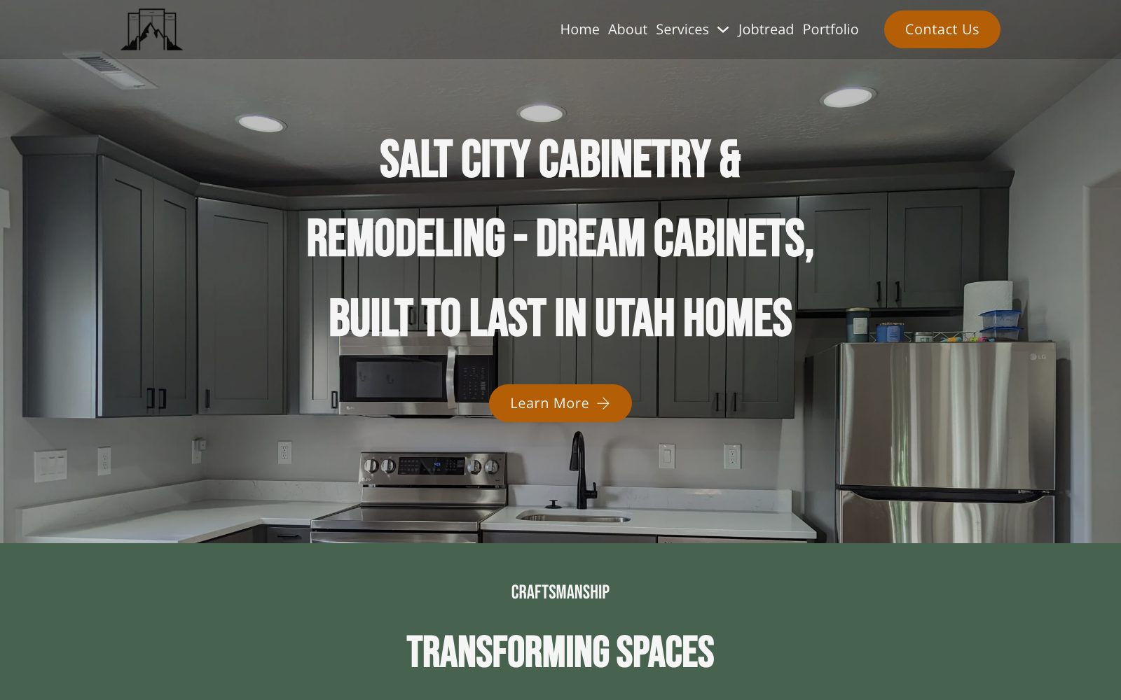 The current saltcitycabinetryandremodeling.com homepage