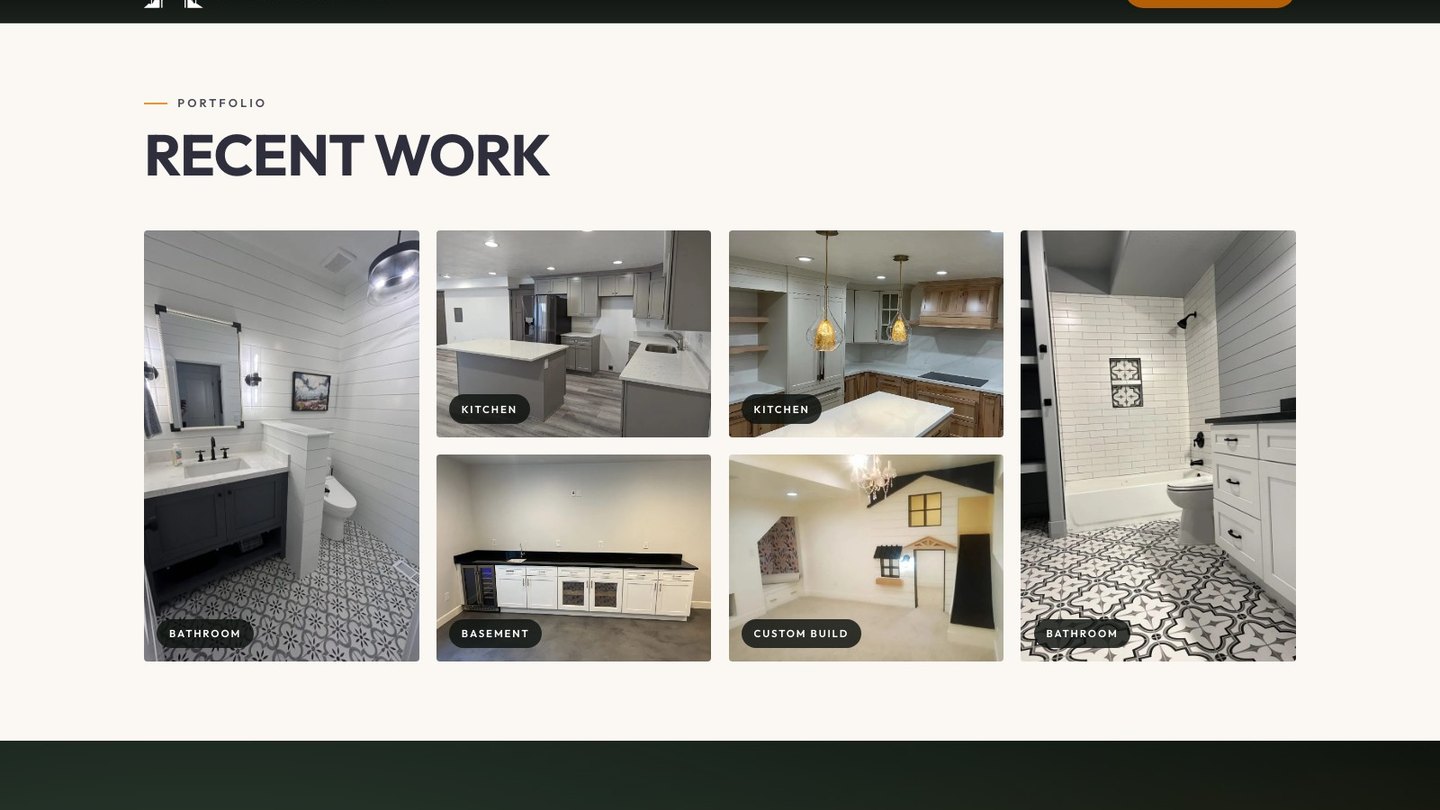 The recent work section of the new homepage