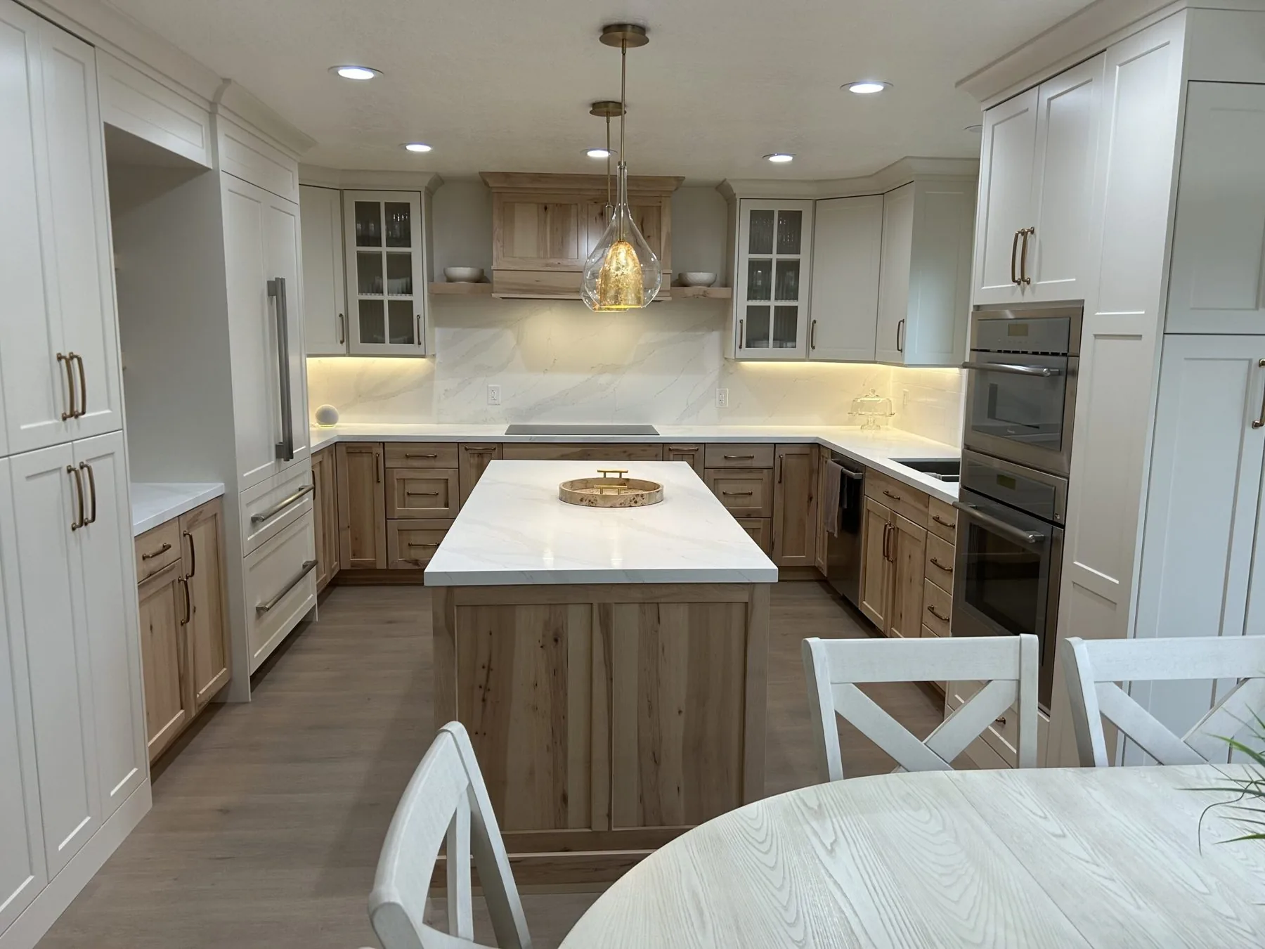 Custom hickory and cream kitchen remodel by Salt City Cabinetry