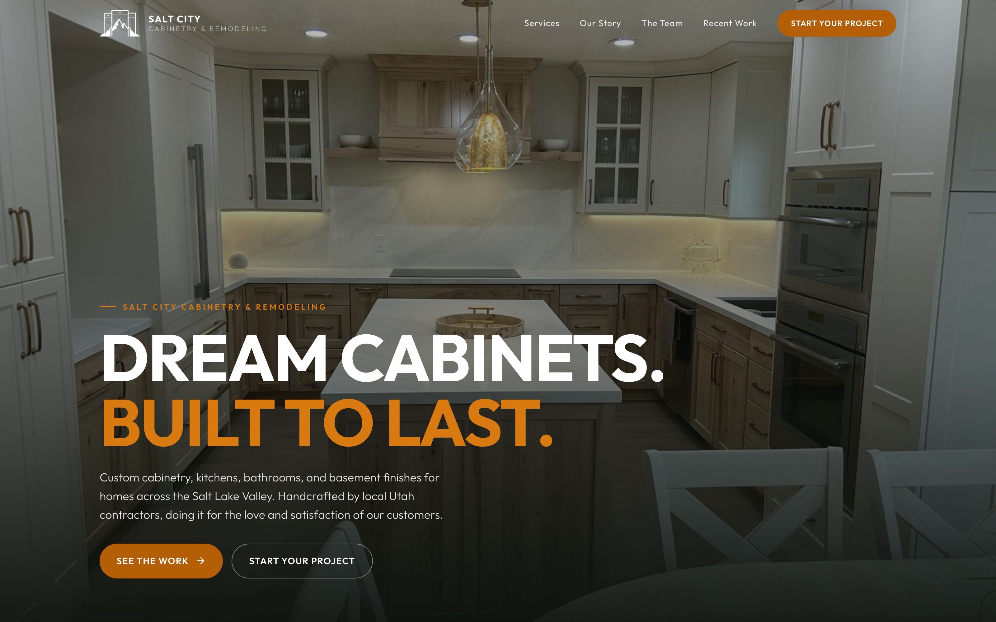 The new Salt City Cabinetry and Remodeling homepage concept